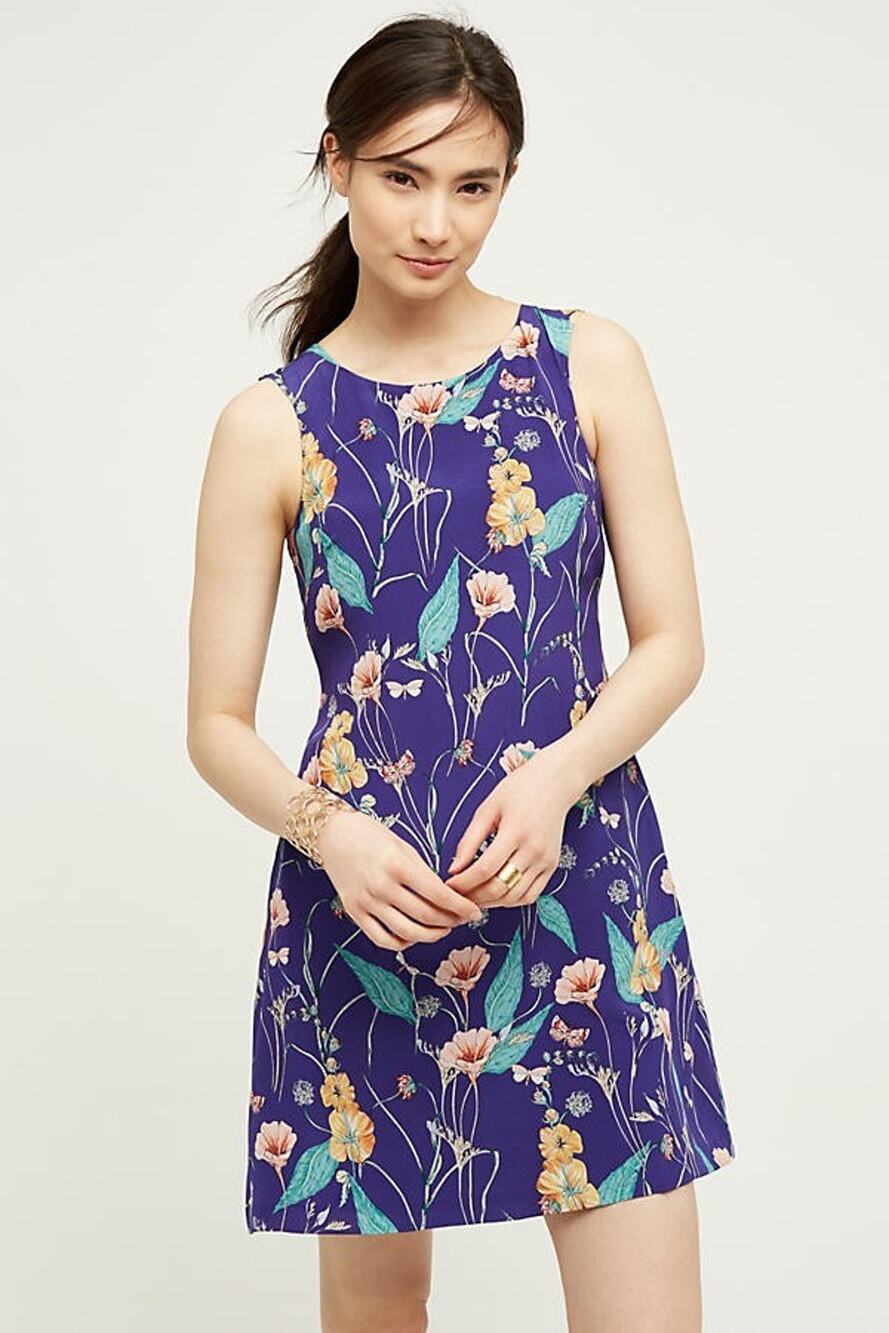 NEW Anthropologie $168 Hidden Isle Mini Dress by Hd In Paris Size 0 Floral Blue